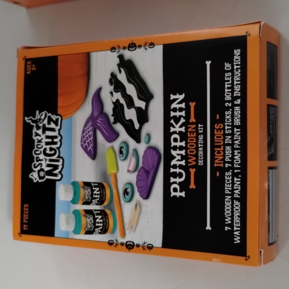Set of 2 Spooky Nightz Pumpkin Decorating Kits Shark & Frankenstein Bride Mermai - Picture 3 of 5
